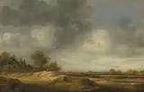 zugeschrieben Wanderer in einer Dünenlandschaft by Johan Pietersz. Schoeff, oil on panel, sold Dec 2019