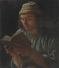 Selbstportrait, lesend by Michiel Sweerts, oil on canvas, sold Dec 2019