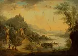 zugeschrieben Rheinlandschaft by Christian Georg I Schütz, oil on canvas, offered Dec 2019