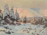 Winter im Riesengebirge by Paul Weimann, oil on canvas, sold Dec 2019