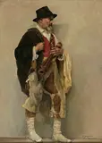Italienischer Hirt mit Sackpfeife by J. Jackevicaite, 1923, oil on canvas, sold Dec 2019