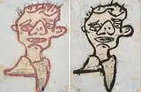 Selfportrait by Donald Baechler, 1983, oil, sold Dec 2019