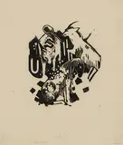 Drei Tiere by Franz Marc, 1912, woodcut, sold Dec 2019