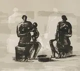 Two women bathing child I by Henry Moore, 1973, lithograph, offered Dec 2019