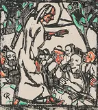 Bergpredigt by Christian Rohlfs, 1916, woodcut, sold Dec 2019