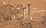 Blick auf den Vesuv von einer Villa bei Posillipo by Eduard Agricola, pencil, sold Dec 2019