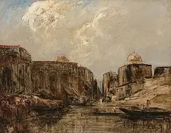 Ansicht einer orientalischen Stadt by Edouard-Jacques Dufeu, oil on canvas, offered Dec 2019