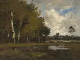 Birken am Wasser by Léon Richet, oil on panel, offered Dec 2019