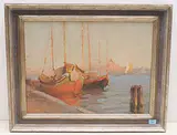 Riva della Giudecca, Venedig by G. Romeo, 1910, oil on panel, offered Dec 2019