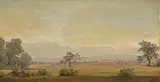Weite, baumbestandene Landschaft by Friedrich Voltz, oil on paper, sold Dec 2019