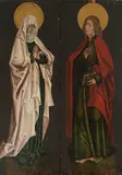 in der Art Ein Paar Altartafeln: Trauernde Maria / Hl. Johannes by Rogier van der Weyden, oil, sold Dec 2019