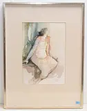 Maternidade by Helena Abreu, 1978, watercolor, offered Dec 2019