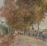 Allee by Giuseppe Casciaro, 1899, pastel, sold Dec 2019