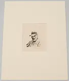 Selbstbildnis im Strohhut by Lovis Corinth, 1913, etching, sold Dec 2019