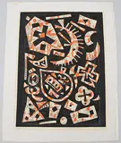 L.613 by Otto Nebel, 1966, color linocut, offered Dec 2019