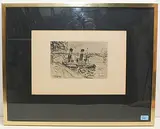 Paris: Le Pont des Arts avec Remorqueurs by Paul Signac, 1927, etching, sold Dec 2019