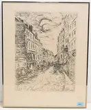 La Rue de la Glacière by Maurice de Vlaminck, 1937, etching, sold Dec 2019