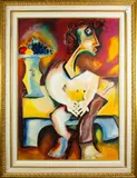 Cubist Figure by Alexandra Nechita, 2005, giclee print with hand embelishments, sold Jan 2023