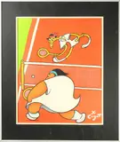The Tennis Match by Xavier Cugat, acrylic on board, sold Jan 2023