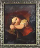 Young Girl by Emma Brown, 1860, oil on canvas, sold Jan 2023