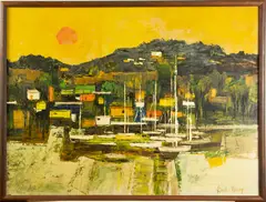 Untitled by Gail Wong, oil on board, sold Jan 2023