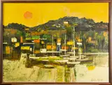 Untitled by Gail Wong, oil on board, sold Jan 2023