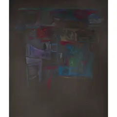Untitled (Abstract) by Wesley E. Johnson, oil on canvas, sold Jan 2023