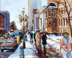 March Thaw by Ingrid Harrison, acrylic on canvas, sold Jan 2023