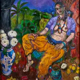 Odalisque by Jae Dougall, oil on canvas, sold Jan 2023