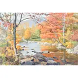 Autumn Leaves on the River by Alex McLaren, oil on canvas, sold Jan 2023