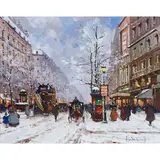 Untitled (Winter Parisian Scene) by Alexis Henri Shaeffer, oil on canvas, sold Jan 2023