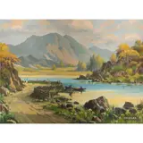 Returning from the River by Christopher M. Doran, oil on canvas, sold Jan 2023