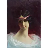 Portrait of a Young Woman by Albert Lynch, oil on canvas, sold Jan 2023