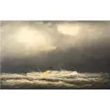Steamship 'Nantasket in the Tornado - June 16th by Clement Drew, oil on board, sold Jan 2023