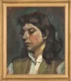 Portrait of a Woman by Johanna Wassenaar, oil on canvas mounted on board, sold Dec 2024