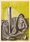 Landscape with Figures by Cecil Edwin Frans Skotnes, woodcut, sold Dec 2024