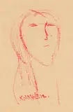 Portrait in Pink by Sydney Kumalo, pastel on paper, sold Dec 2024