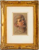 Study of Boy by Robert Brackman, Pastel on Paper, sold Oct 2024