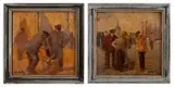 Untitled by Two Frans De Cock, Oil Paintings on Wood Panels, sold Oct 2024