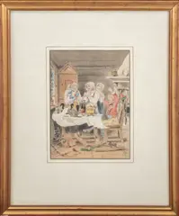 Interior Scene by Robert Taylor Pritchett, Watercolor on Paper, sold Oct 2024