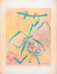 Abstract Composition by Willard MacGregor, 1980, Mixed Media on Paper, sold Oct 2024