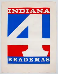 Indiana 4 Brademas by Robert Indiana, 1980, Screenprint in Colors, sold Oct 2024