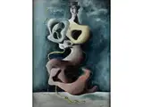 Surreal Abstrahierte Frauengestalt mit hut by Georges Spiro, 1909 Warschau - 1994 Nizza, tempera, sold Dec 2016
