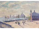 Die Piazetta in Venedig mit Santa Maria Della Salute by Max Ohmayer, oil on canvas, sold Dec 2024