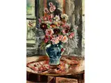 Blumenstück in Fayence-vase by Maurice Savreux, oil on canvas, offered Apr 2022