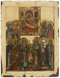 Russisch, um 1800 by Grosse Heiligenikone, tempera, offered Dec 2019