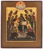 Russisch, um 1800 by Erweiterte Deesis, tempera, offered Dec 2019