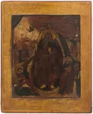 Russisch, um 1800 by Die feurige Himmelfahrt des Propheten Elias, tempera, sold Dec 2019