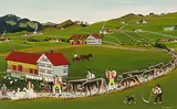 Alpfahrt, 1969 by Albert Manser, oil on board, sold Dec 2019