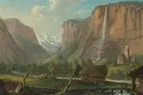 Kopie nach Der Staubbach im Lauterbrunnental by Caspar Wolf, oil on canvas, offered Dec 2019